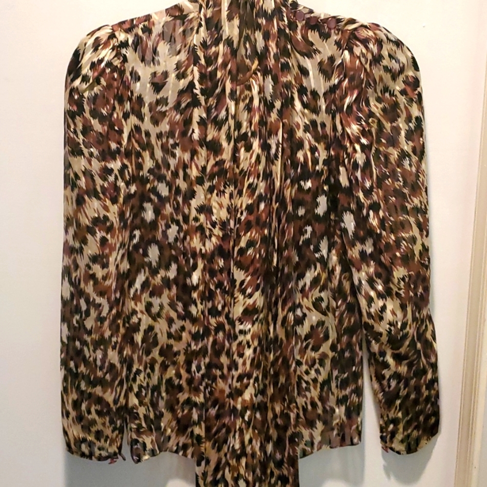 100% silk leopard print blouse, size 4